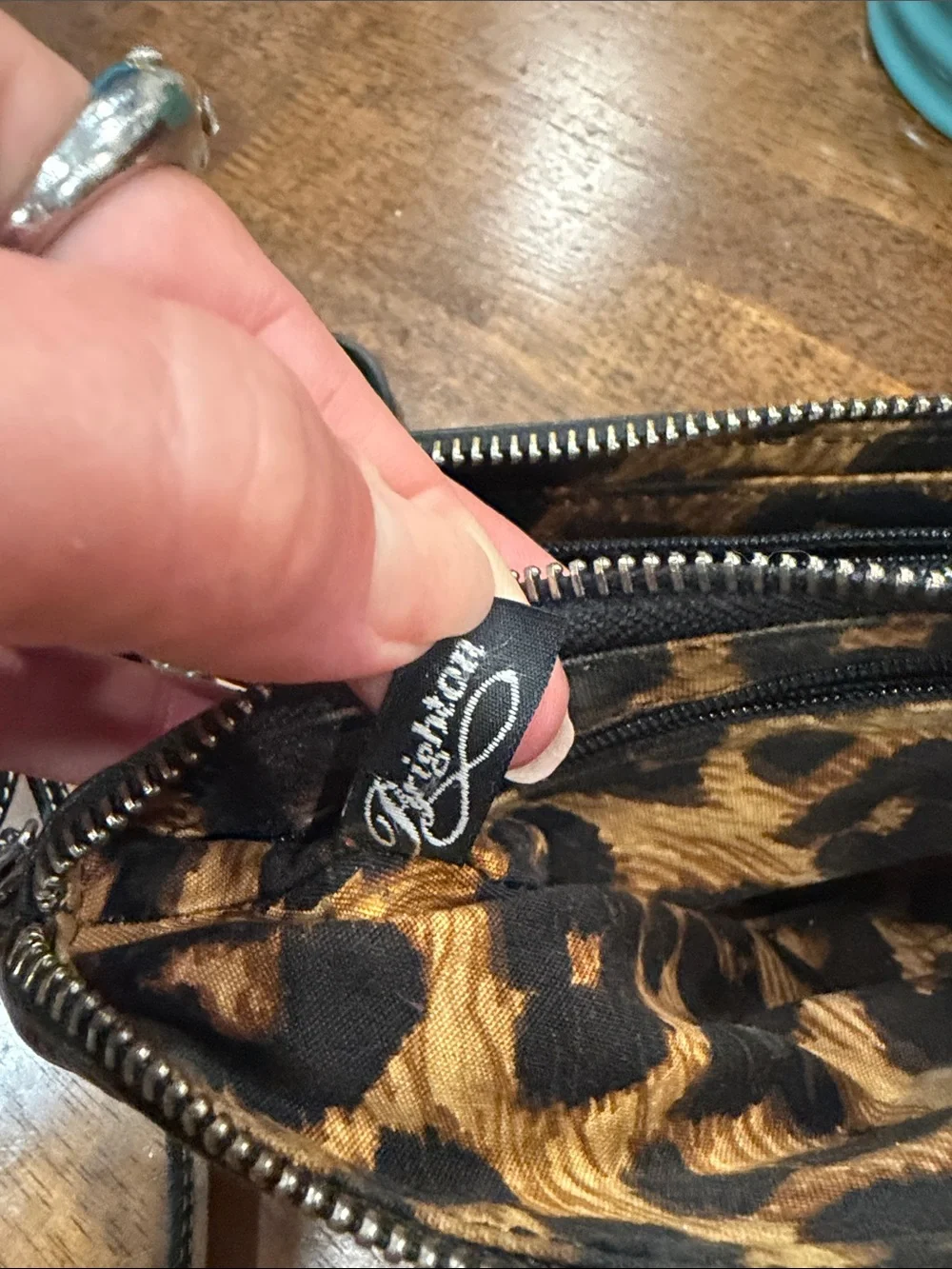 Brighton Black Leather Crossbody with Silver Medallion